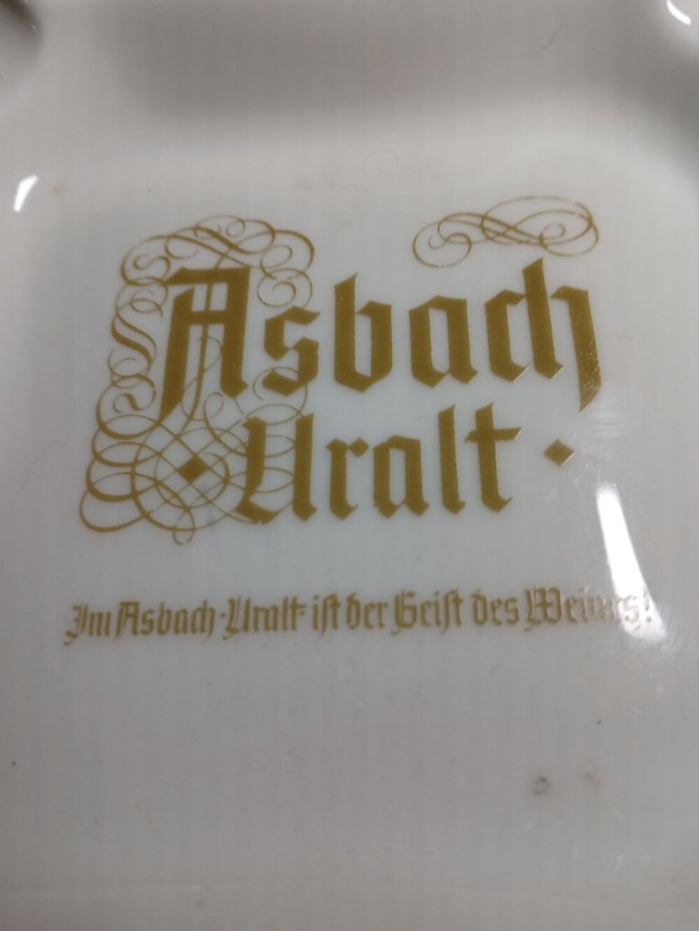 Asbach Uralt Porcelain Ashtray H&C Selb Bavaria Germany White Gold Vintage Cigar - Picture 2 of 12